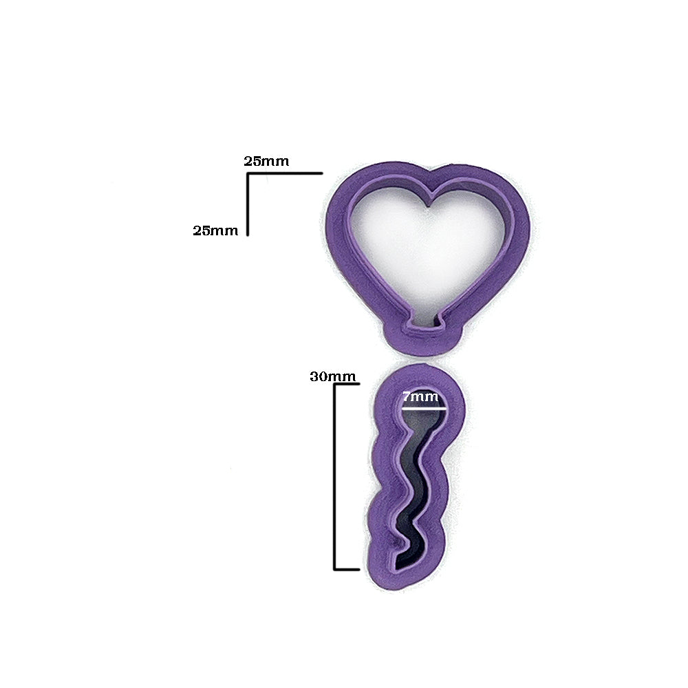 Balloon Heart with String | Polymer Clay Cutter | Polymeer klei cutter