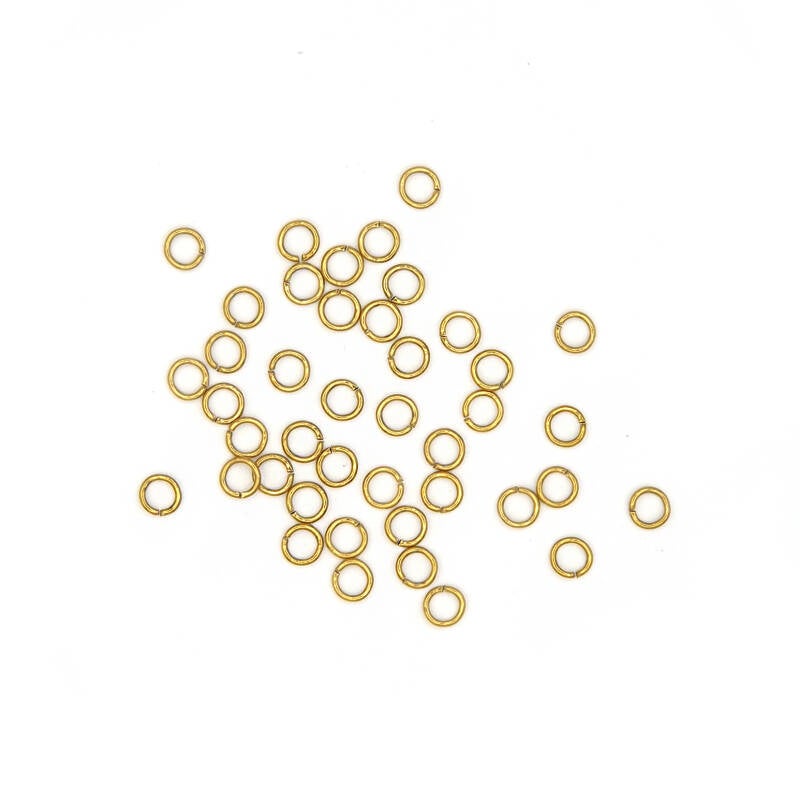 Open Jump ring 50pcs Stainless steel gold plated 6mm