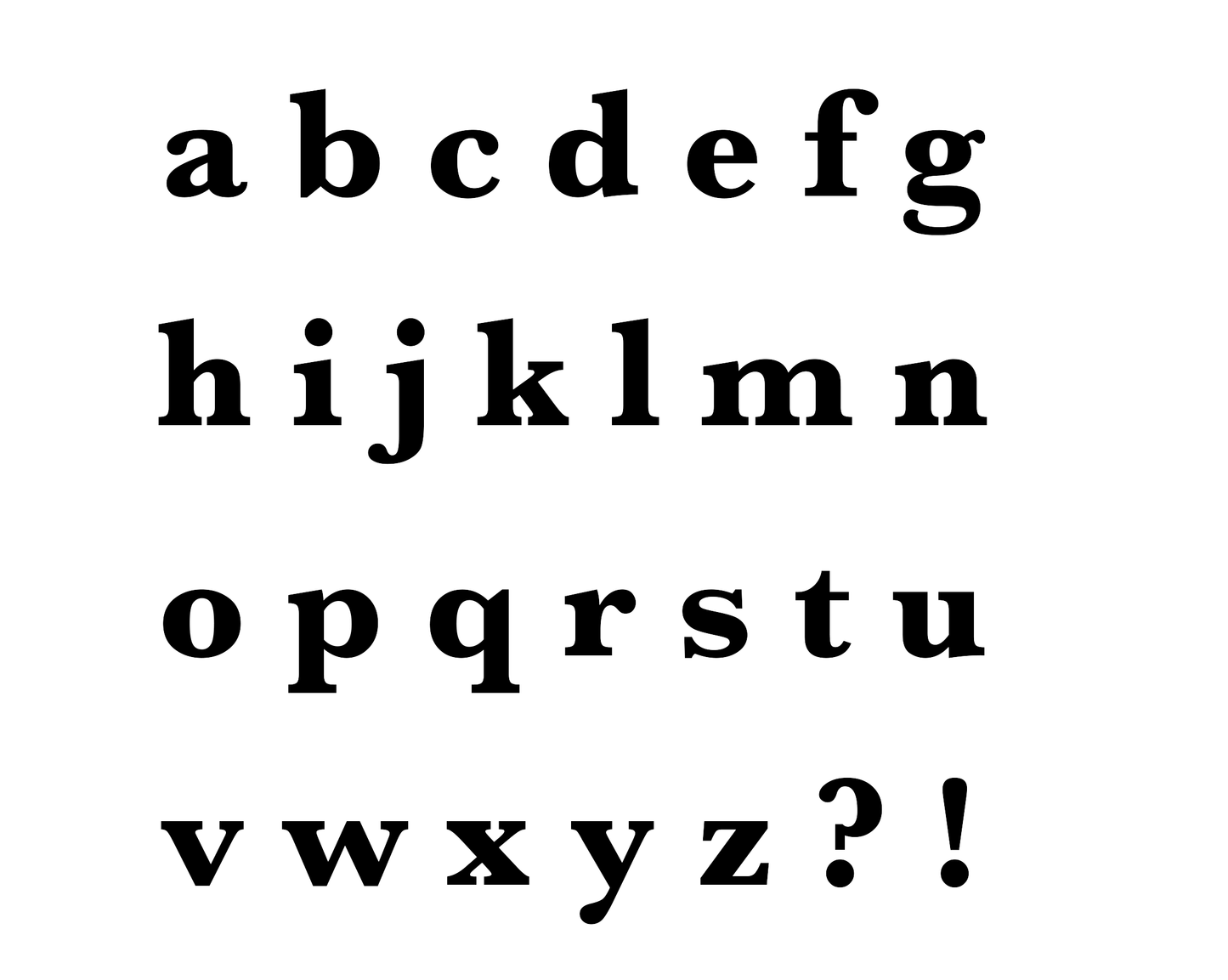 Alfabet Libre Baskerville grootte 10 | kleine letters | Polymeer Klei | Stampels