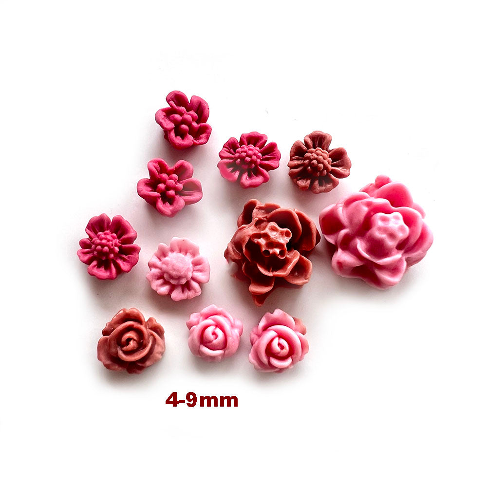 Silicone mold with delicate flowers (9mm-4mm)