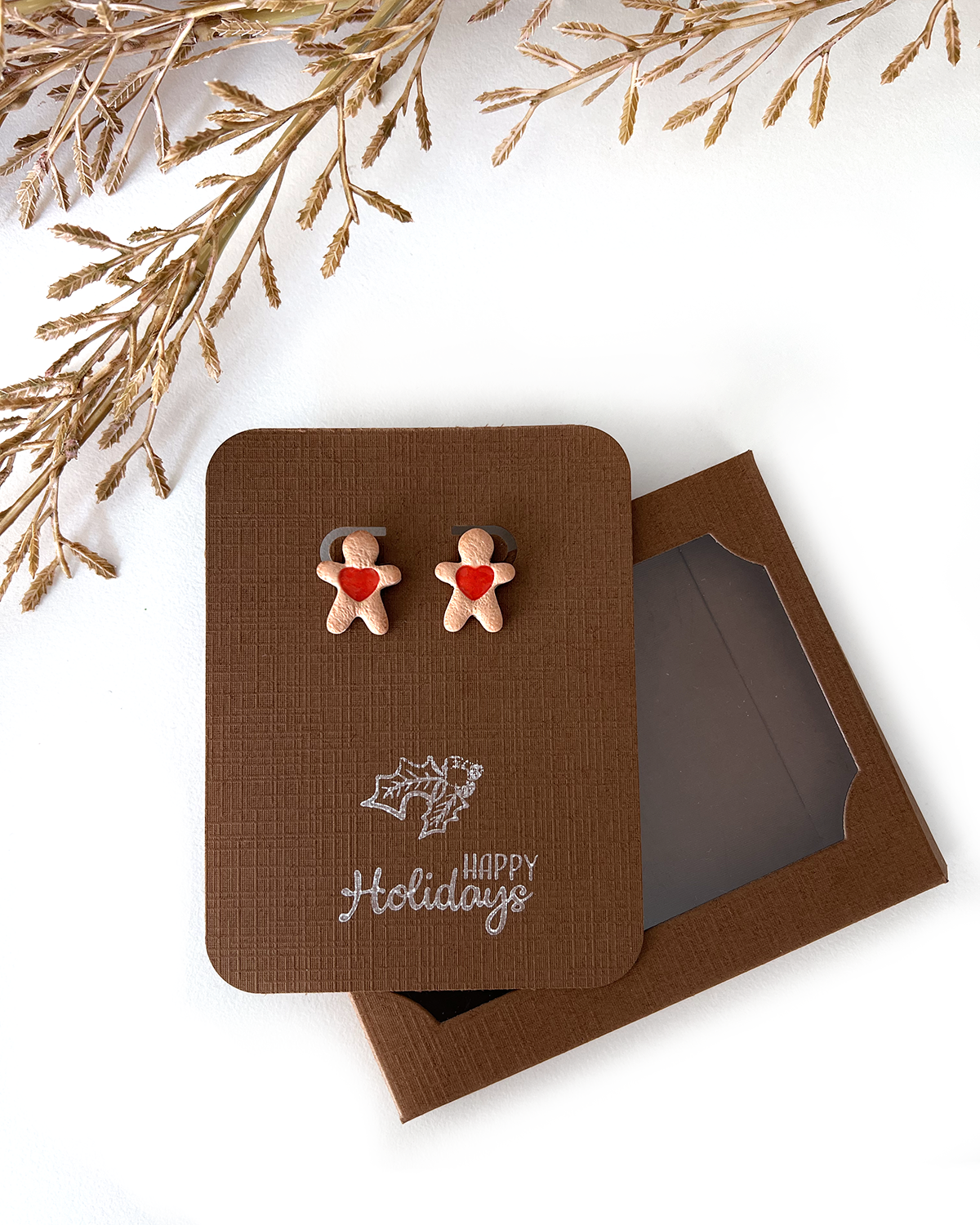 Happy Holidays - Gingerbread man | Peperkoek mannetje | Polymeer Klei Oorbellen | Gift