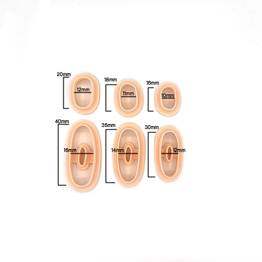 Organic Long Circle set | Organische Lange Cirkel set | Polymeer klei cutter | Polymer Clay Cutter