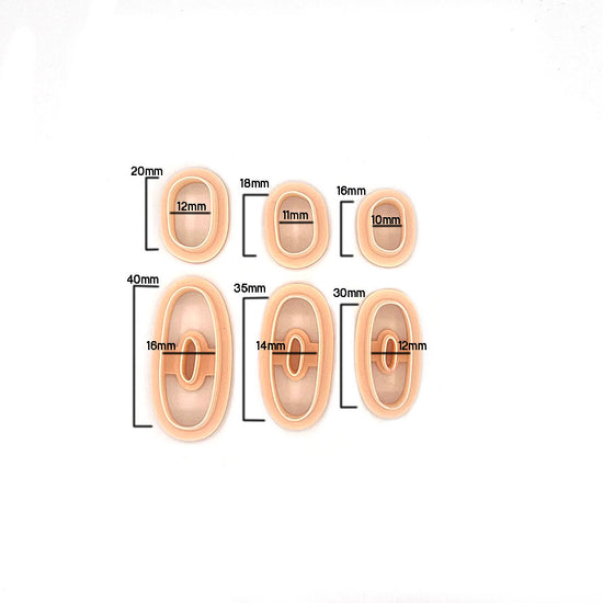 Organic Long Circle set | Organische Lange Cirkel set | Polymeer klei cutter | Polymer Clay Cutter