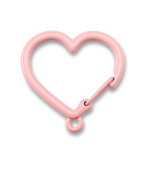 Sleutelhanger Hart met oogje Roze (2 stuks)