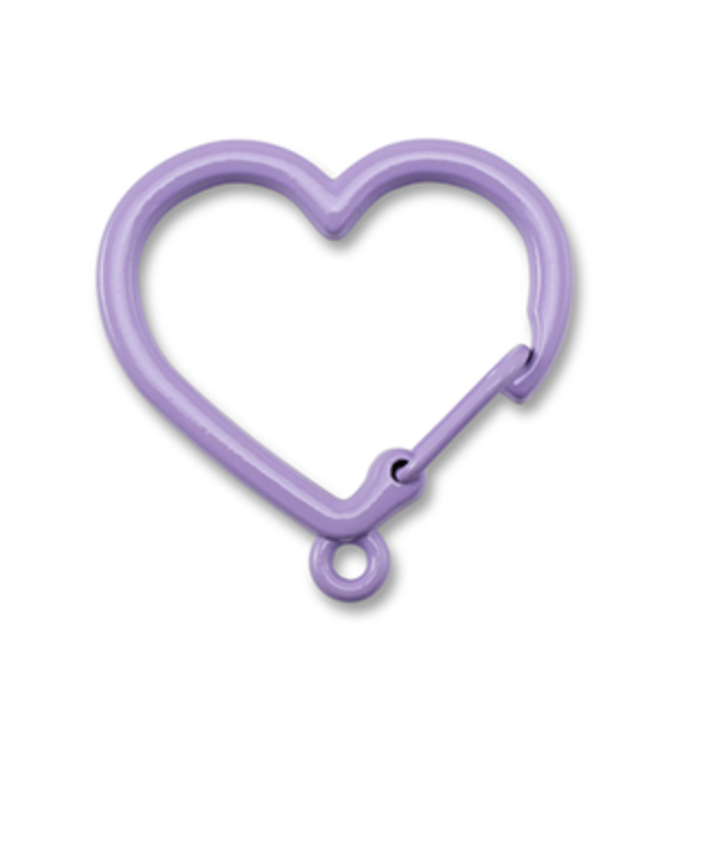 Sleutelhanger Hart met oogje Paars (2 stuks)