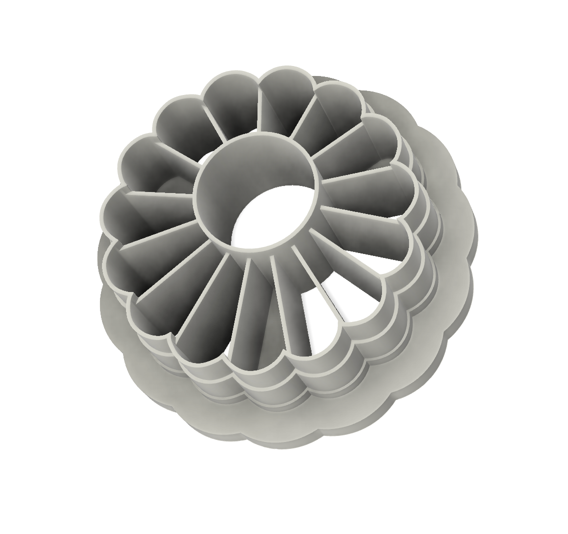 STL file Scalloped Sun | 4 sizes | for 3D printing only