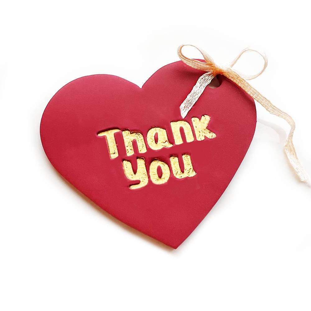 Valentijn Hanger Stempel Thank You  | Polymer Clay Cutters | Polymeer Klei Cutters
