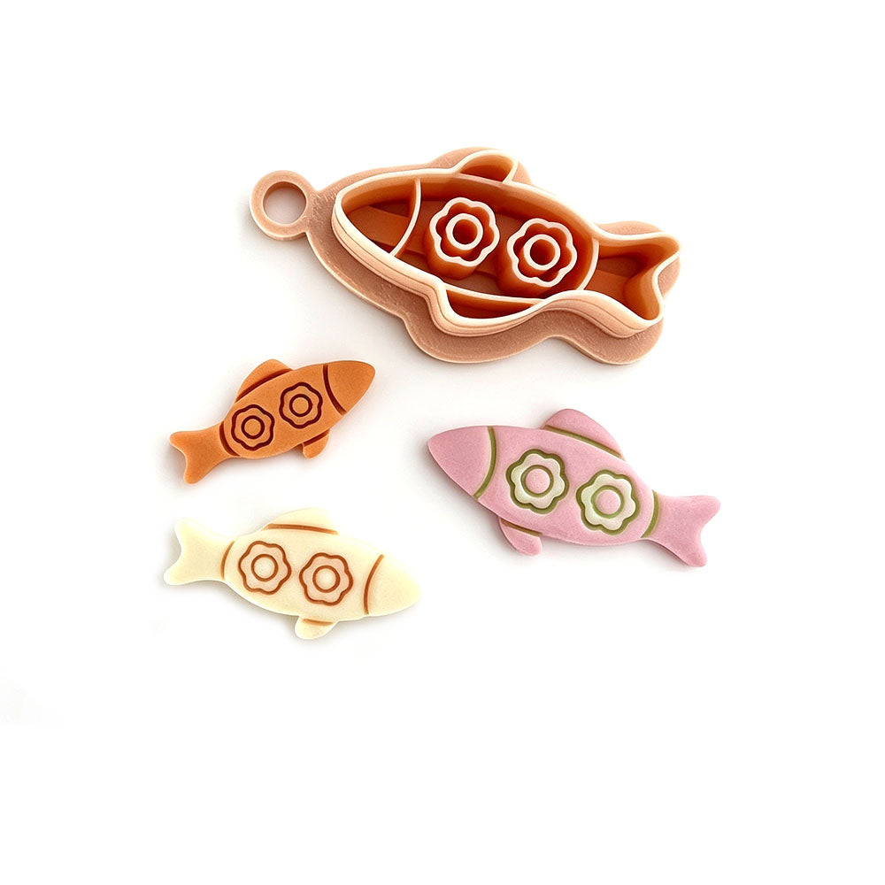 Visje met Bloemen | Polymeer klei cutters