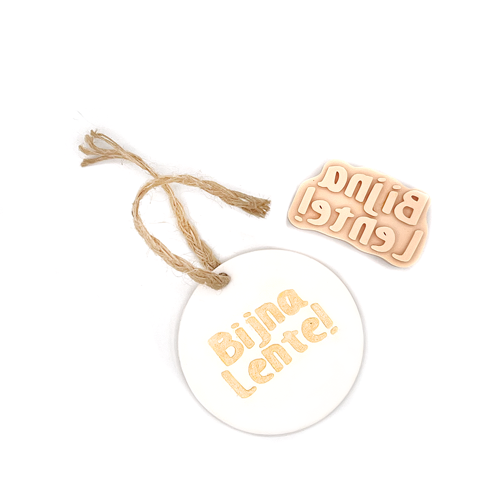 Paastak hanger Stempel Bijna Lente | Polymer Clay Stamp | Polymeer Klei Stempel