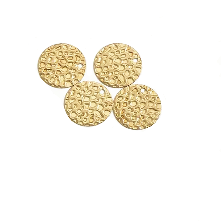 Textured Brass Coins (13mmx13mm) (4pcs)