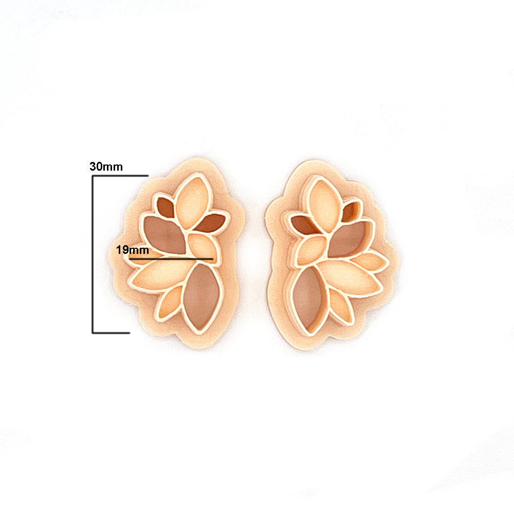 Dusky Petals mirrored| 30mm | Polymer Clay Cutter  | Polymeer klei cutter | 2 cutters