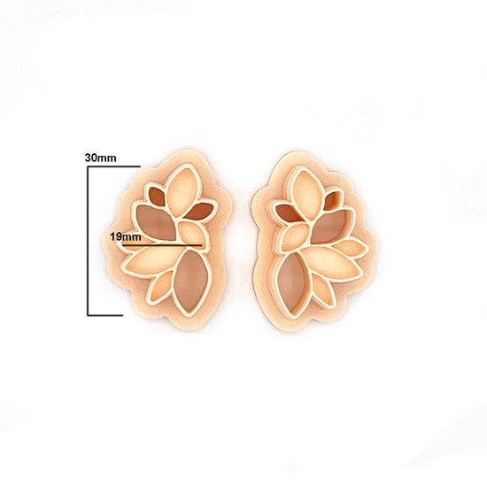 Dusky Petals mirrored| 30mm | Polymer Clay Cutter  | Polymeer klei cutter | 2 cutters