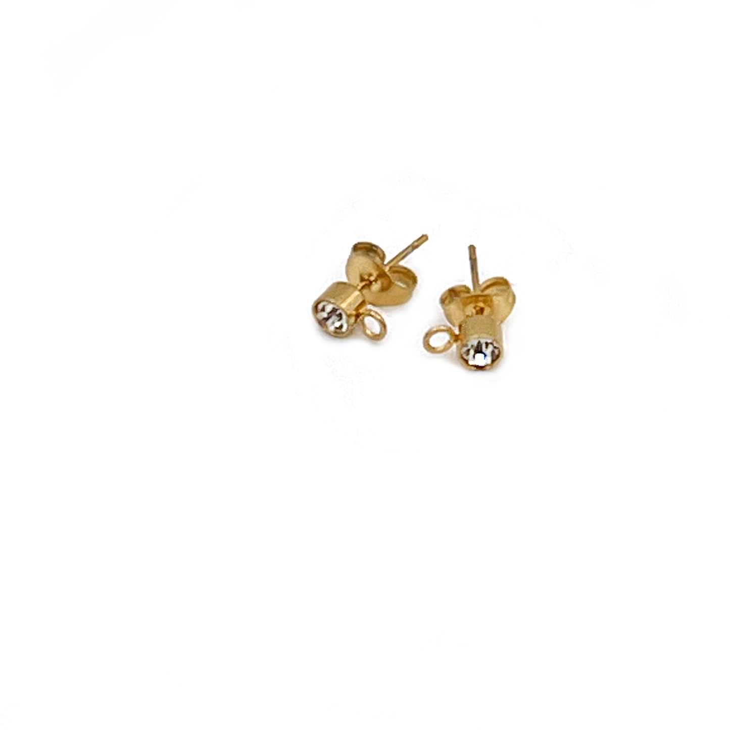 Zircon Studs with earring back  (one pair)  | Zirkonia knopjes  met achterkantje  (2 stuks)| Oorbel onderdelen | Earring Findings