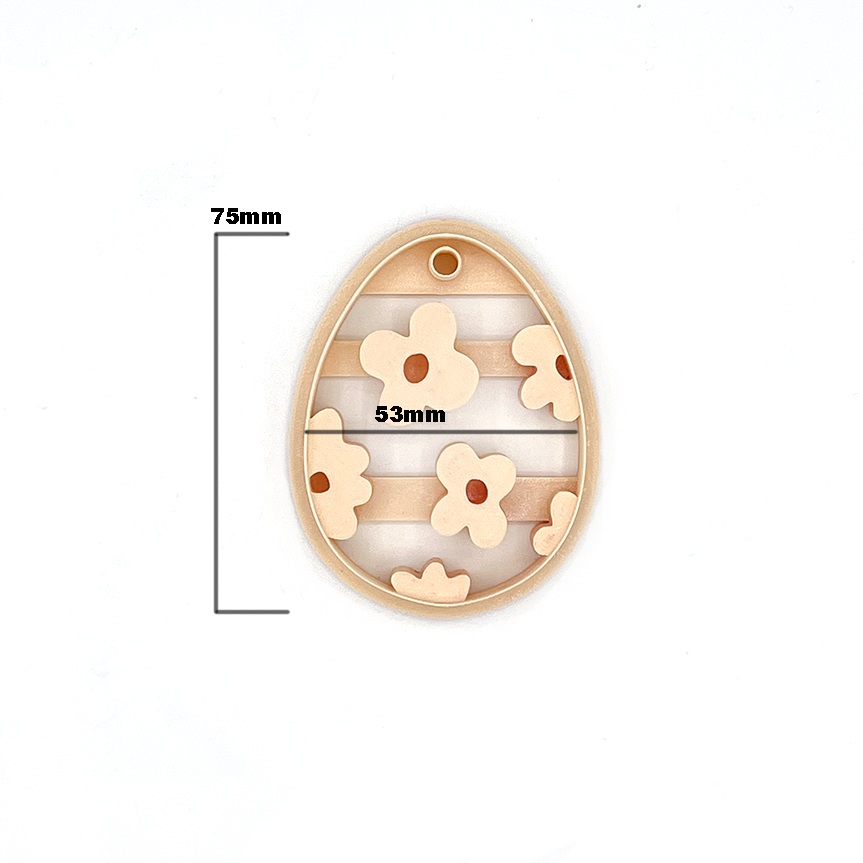 Paastak hanger Paas ei met bloemen  | Polymer Clay Cutter