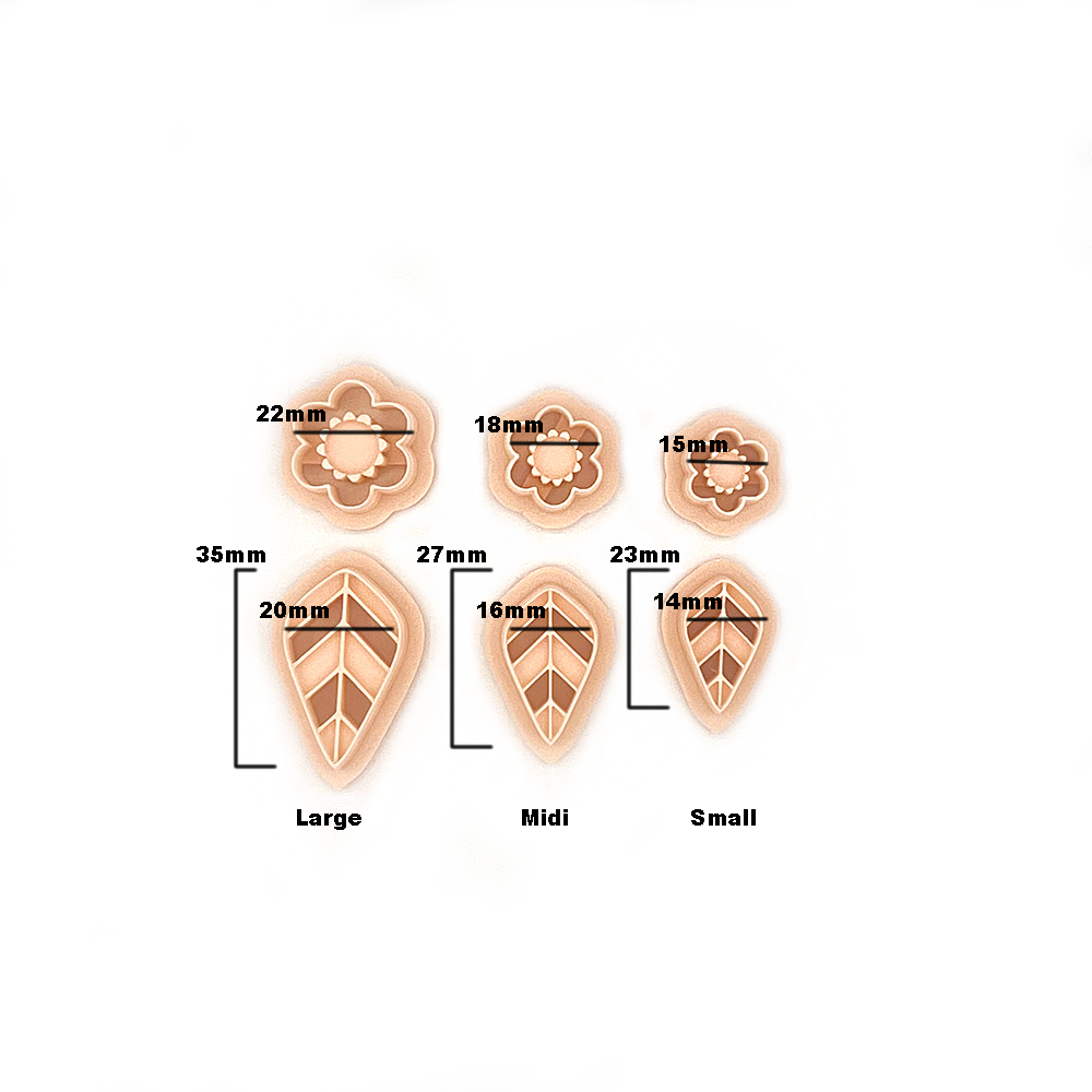 Bloem met Blad Hanger | Polymeer klei cutter