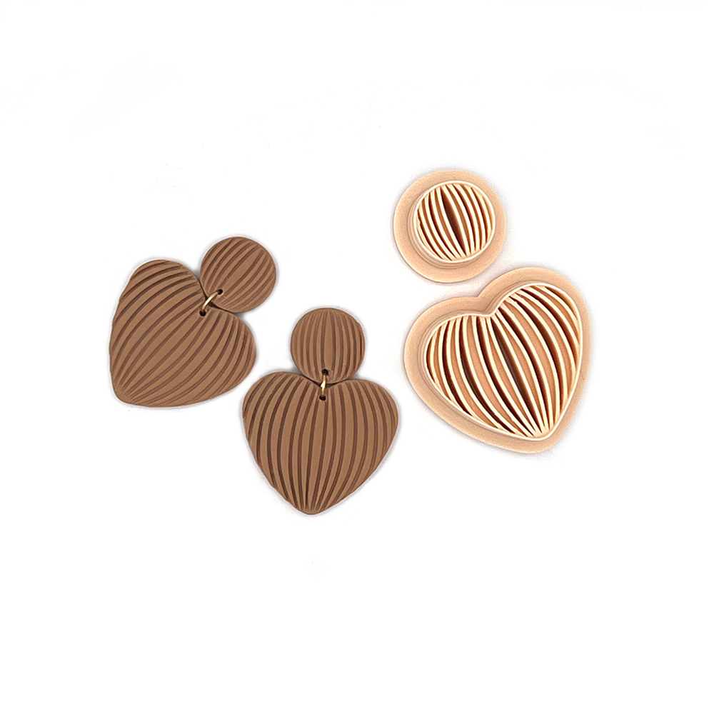 Lined Full Heart | Gelijnd Vol Hart | Polymeer klei cutter | Polymer Clay Cutter