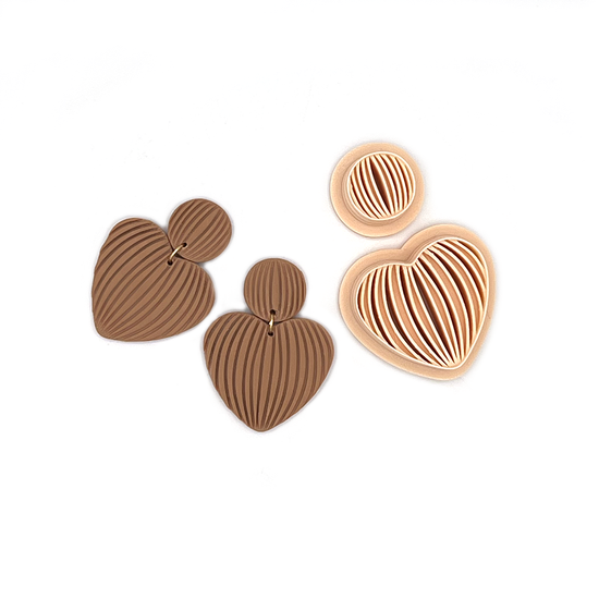 Lined Full Heart | Gelijnd Vol Hart | Polymeer klei cutter | Polymer Clay Cutter
