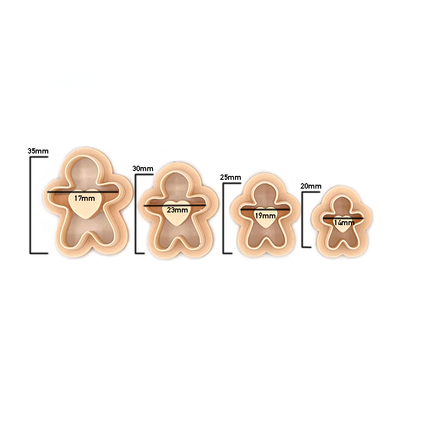 Gingerman with Heart| Koekmannetje met hart | Polymeer klei cutter | Polymer Clay Cutter