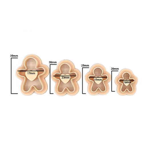 Gingerman with Heart| Koekmannetje met hart | Polymeer klei cutter | Polymer Clay Cutter