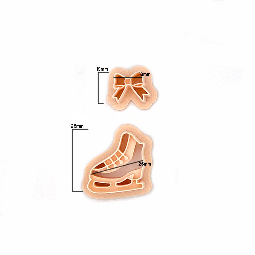 Ice Skate with Bow |  Schaats met Strik | Polymeer klei cutter | Polymer Clay Cutter
