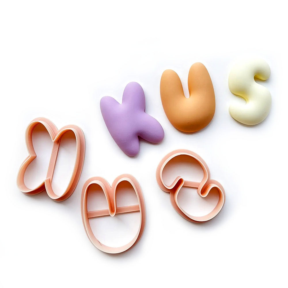 Bubbel Alfabet 5cm | Polymeer klei cutters