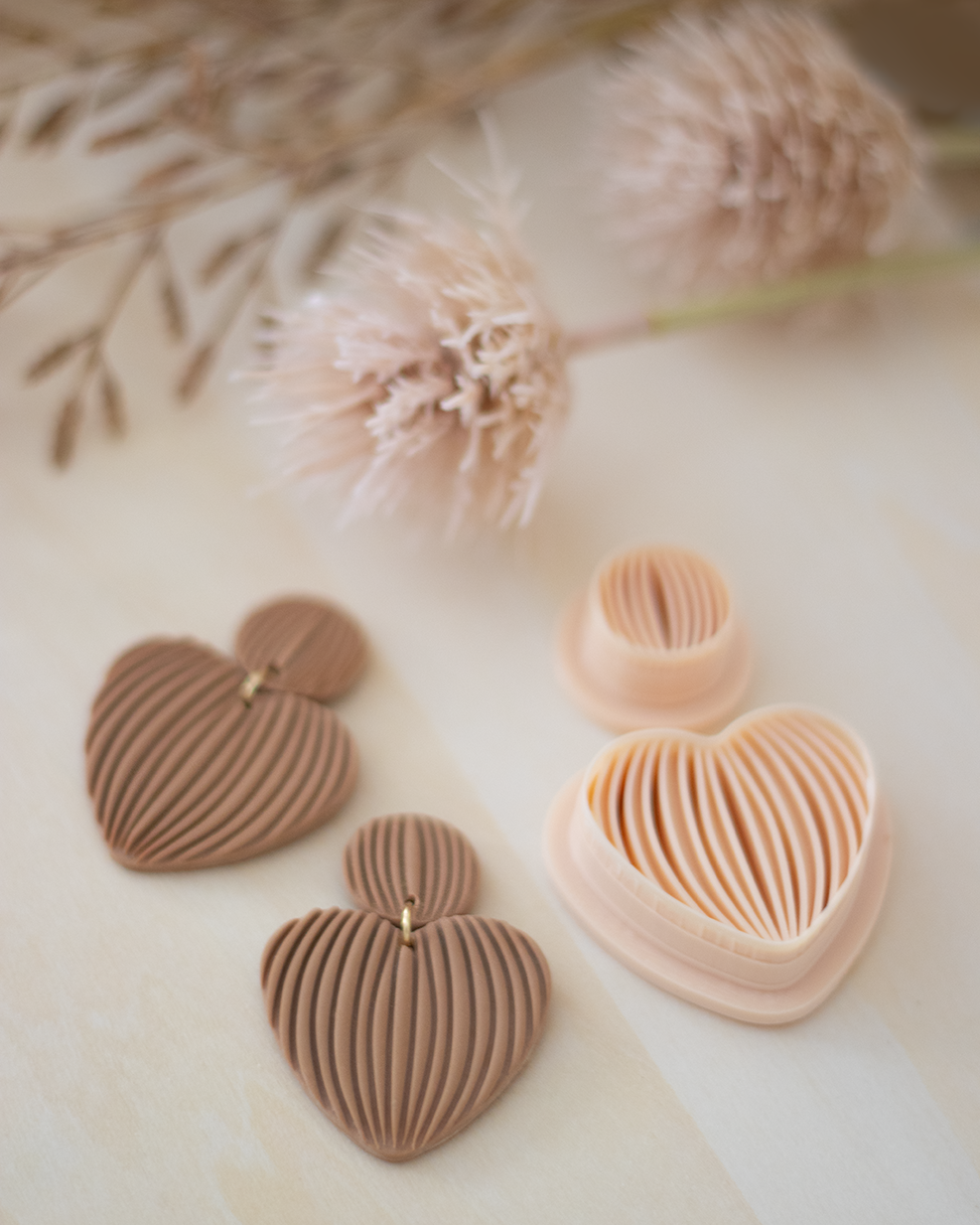 Lined Full Heart | Gelijnd Vol Hart | Polymeer klei cutter | Polymer Clay Cutter