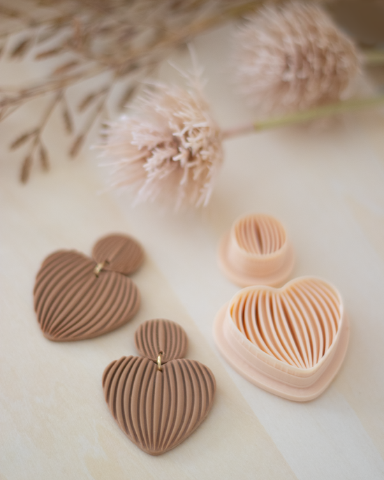 Lined Full Heart | Gelijnd Vol Hart | Polymeer klei cutter | Polymer Clay Cutter