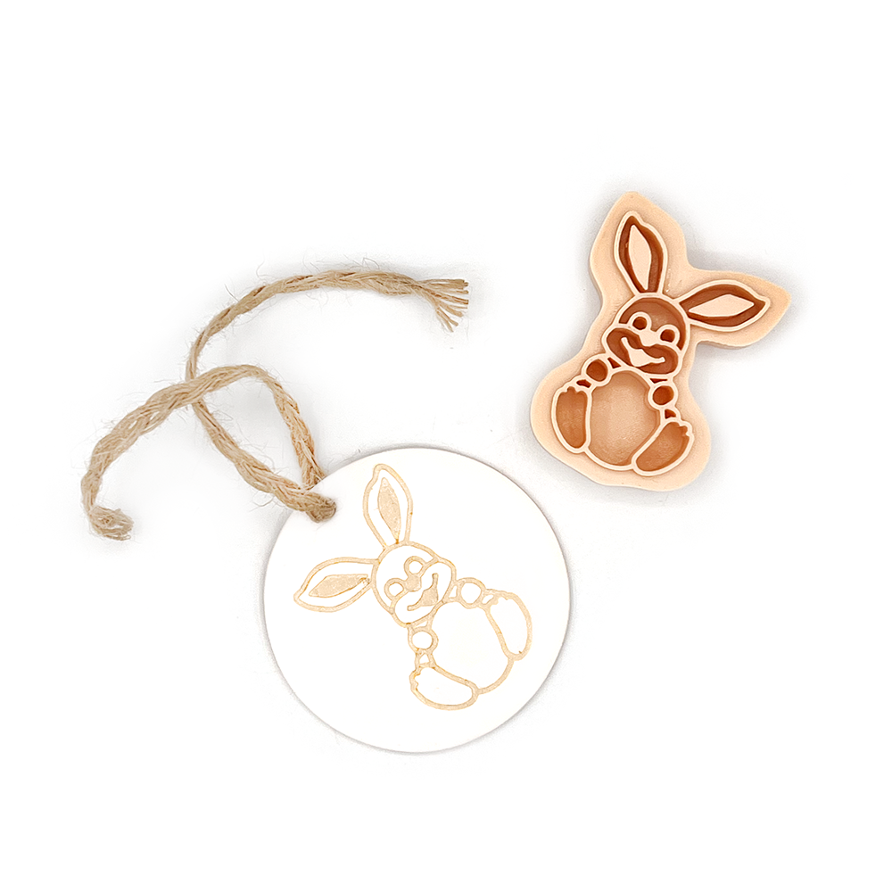 Paastak hanger Stempel Paashaas met ei| Polymer Clay Stamp | Polymeer Klei Stempel