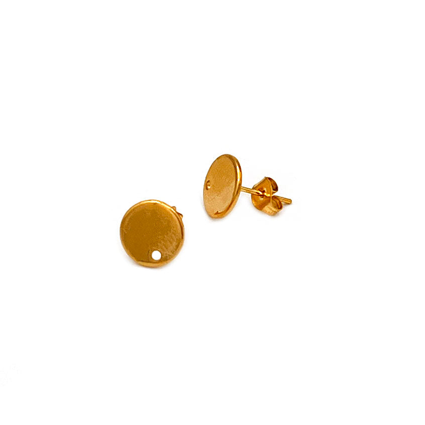 Circle Studs with hole (4pc) RVS incl earring back