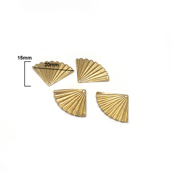 Fan | Waaier |  (4 stuks) Brass | Jewelery Findings