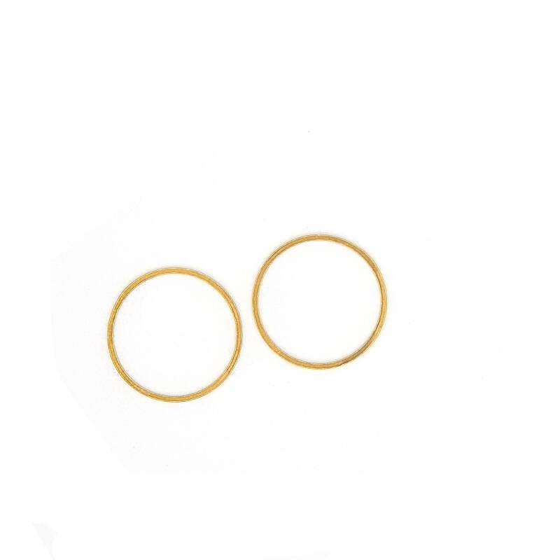 Stainless Steel Circle Connector Charm (goud) 2 stuks