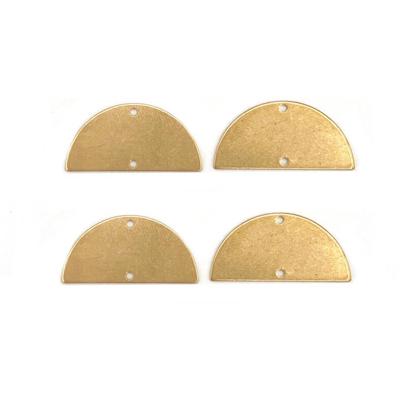 Half Circle charms (4pcs) brass (25mmx12,5mm)