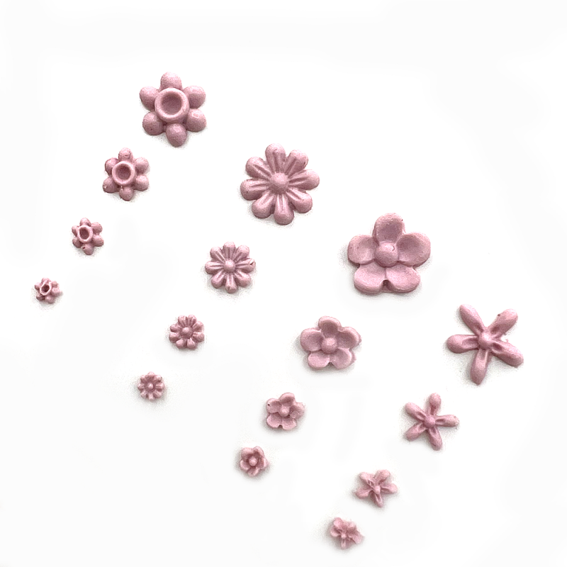 Silicone mold with delicate flowers (9mm-3mm)